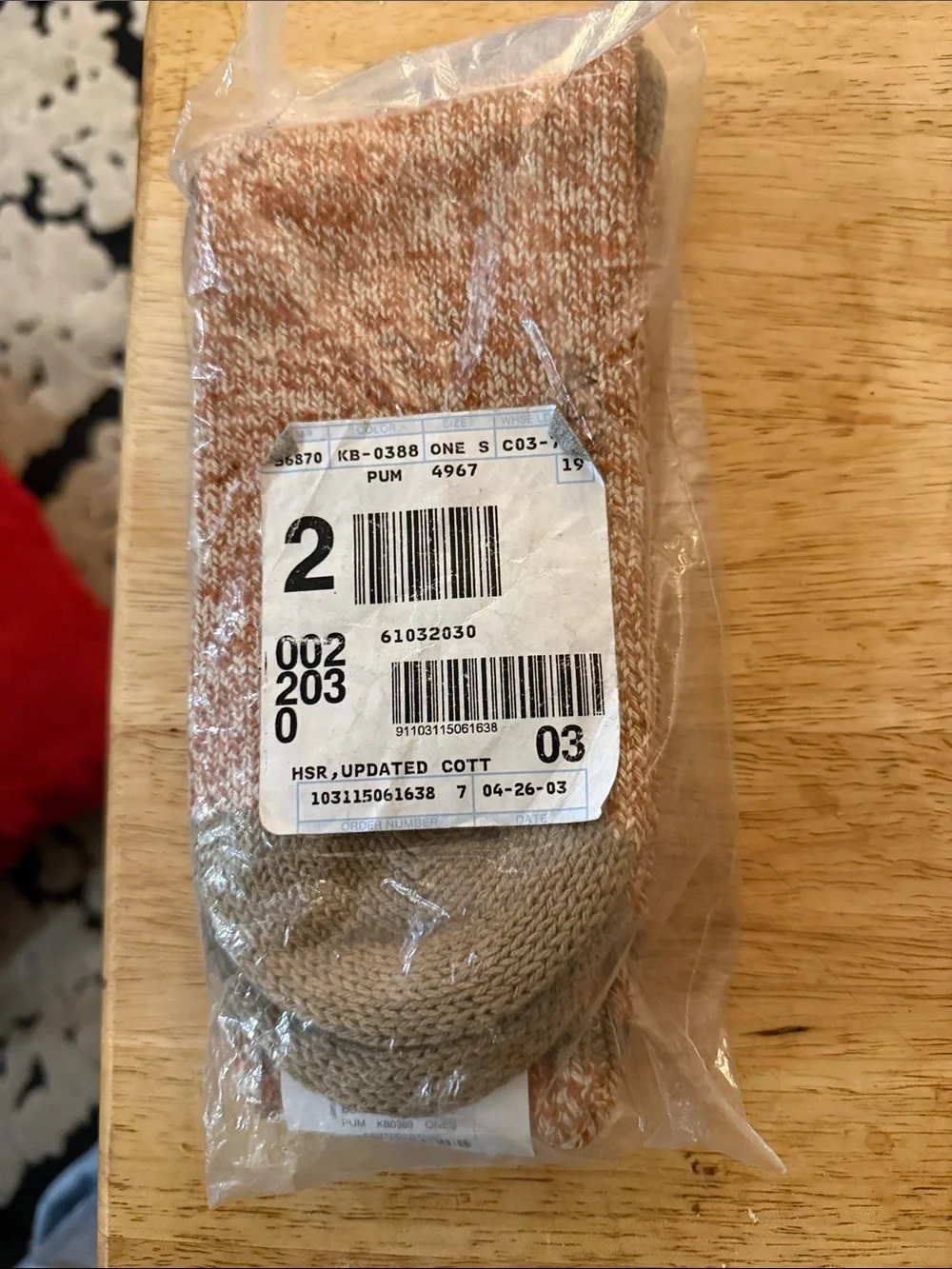J. Crew Two-Tone Marled Crew Socks in Rust and Cream